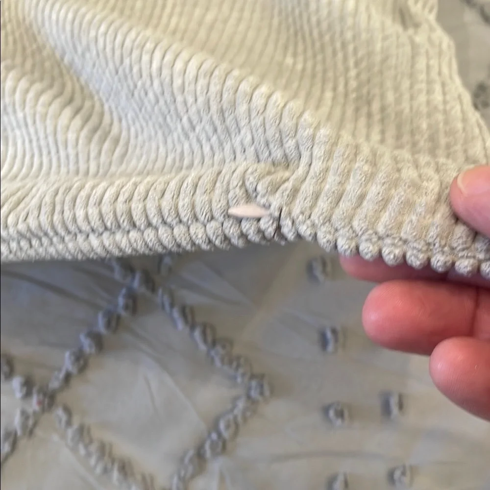 Soft Ribbed Throw Pillow Cover in Light Gray